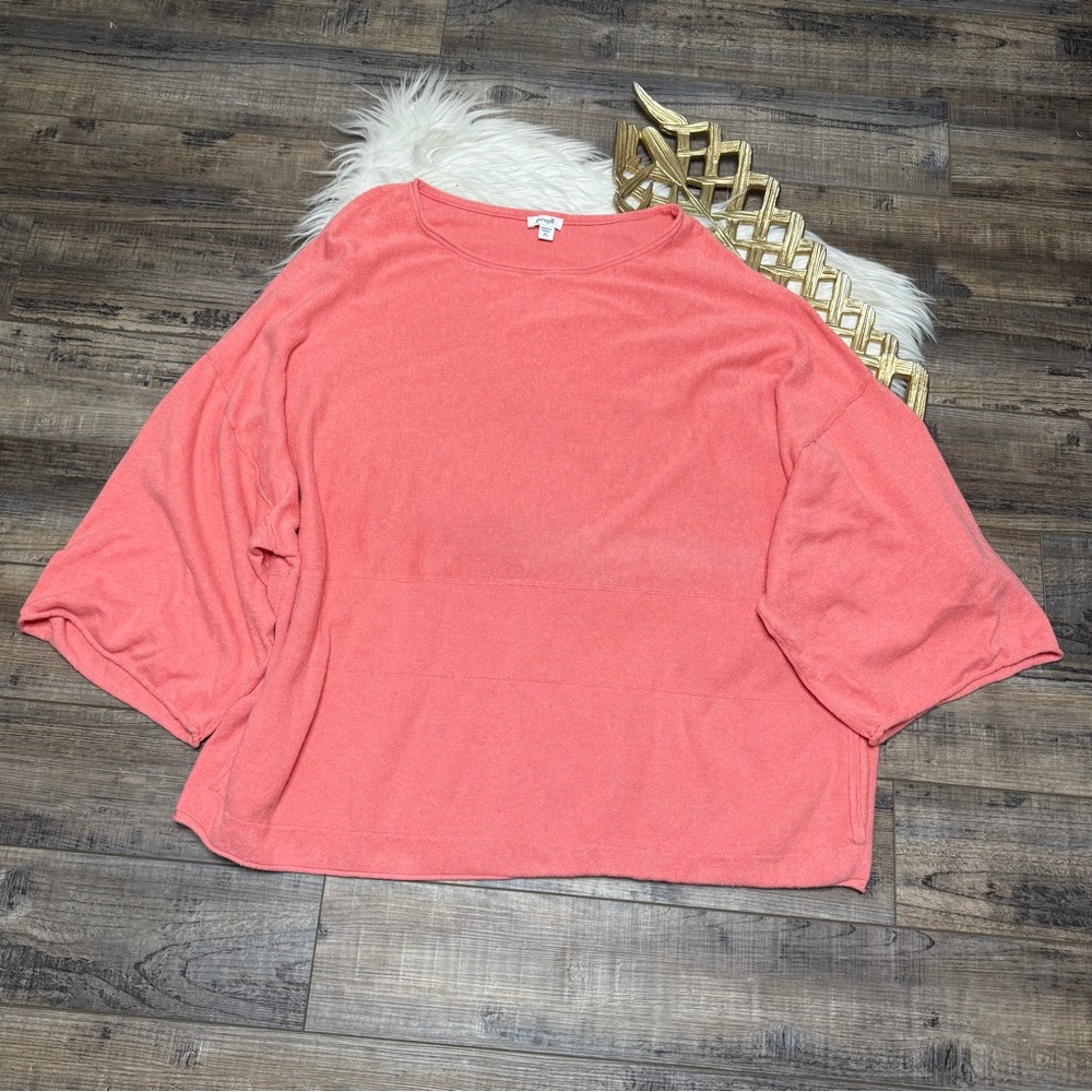 Pure J. Jill Coral Cashmere Blend Pocket Top
